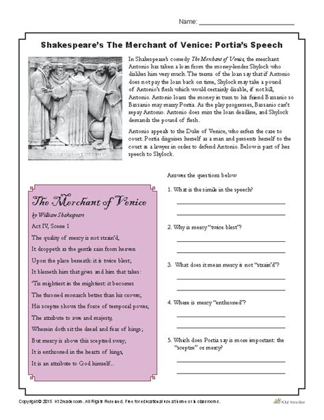 portia worksheet